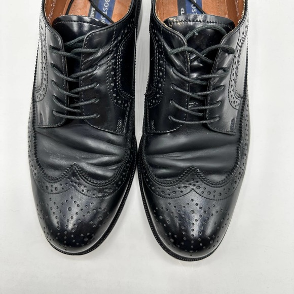 Bostonian Classics Oxford Black Leather Wingtip Brogue Lace Up Shoes Size 10M - Picture 4 of 13